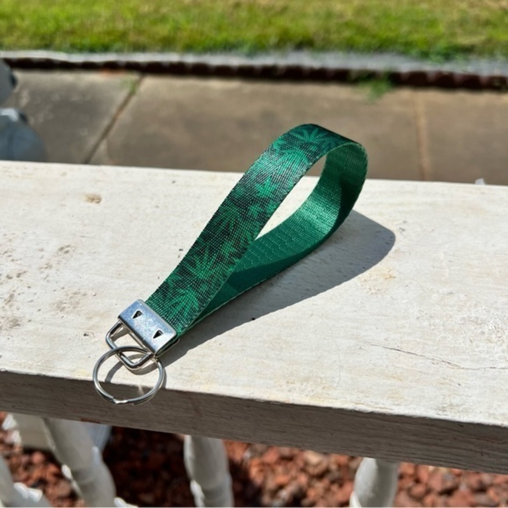 Handmade Weed Green Keychain Wristlet